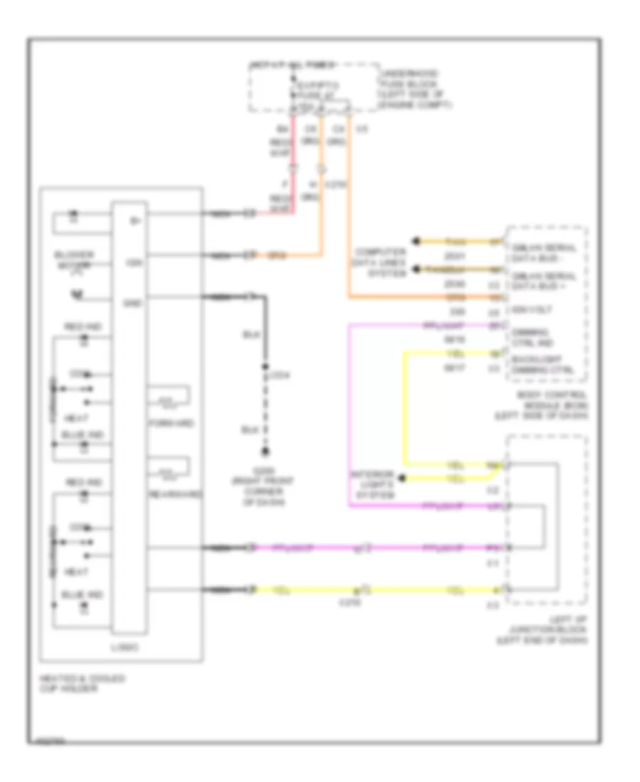 Heated And Cooled Cup Holder Wiring Diagram for Cadillac Escalade EXT Luxury 2013