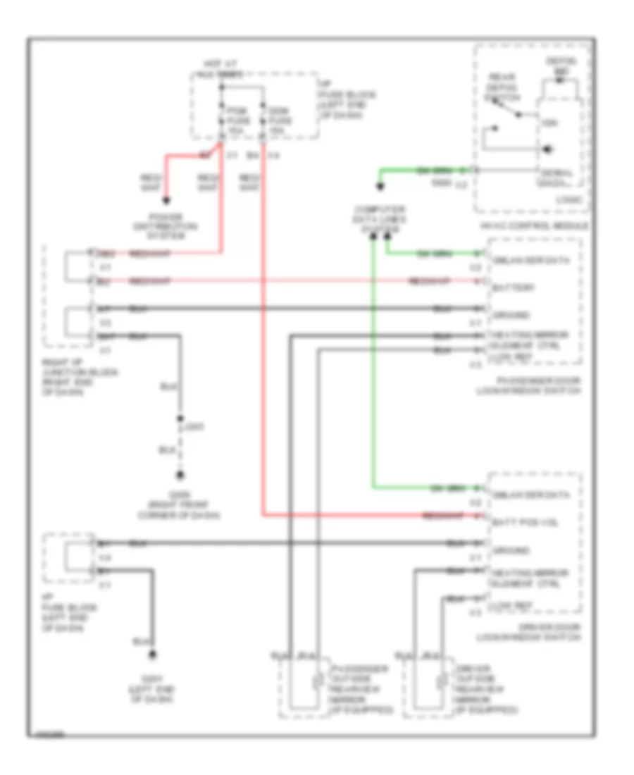 Heated Mirrors Wiring Diagram for Cadillac Escalade EXT Luxury 2013