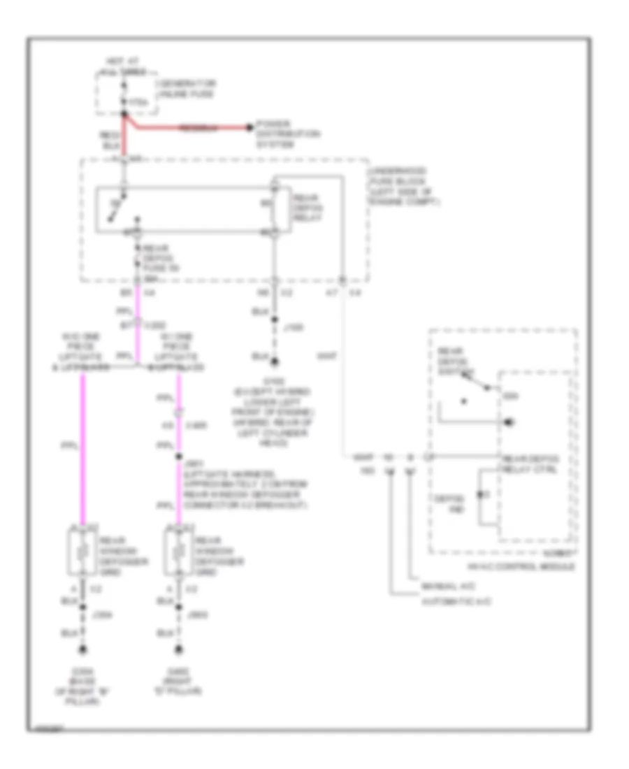 Rear Defogger Wiring Diagram for Cadillac Escalade EXT Luxury 2013