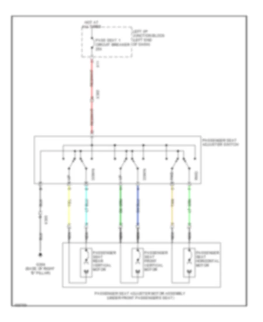 Passenger Power Seat Wiring Diagram Except Hybrid with Bucket Seats for Cadillac Escalade EXT Luxury 2013