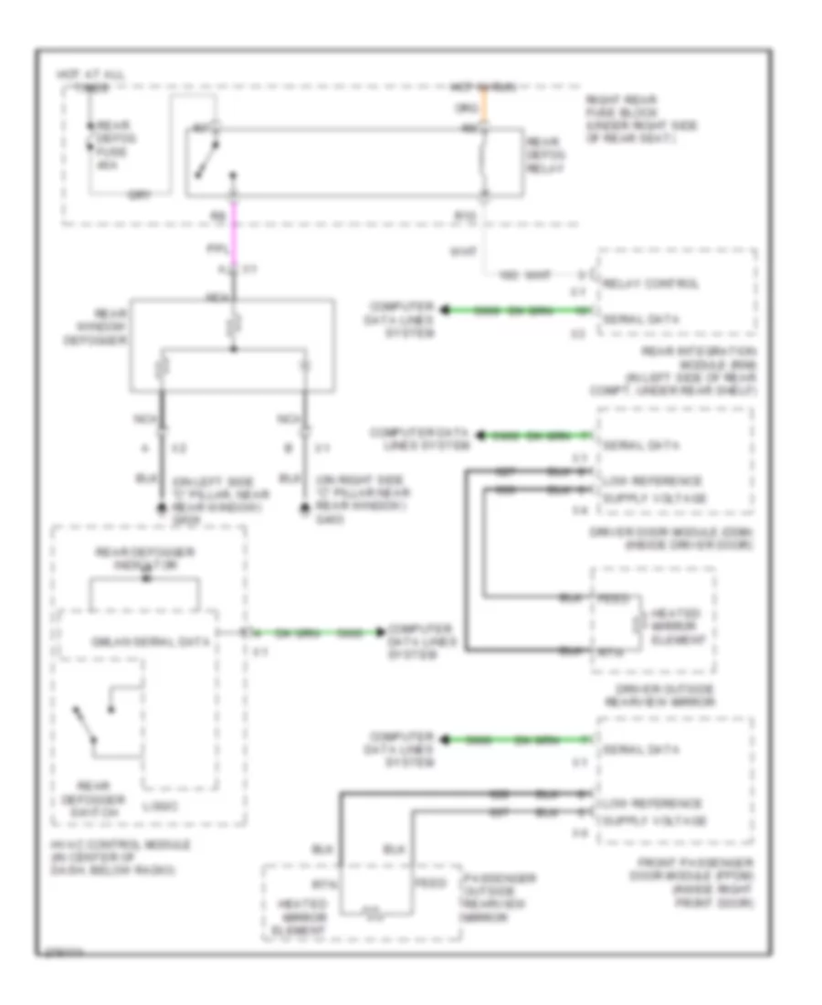 Defoggers Wiring Diagram for Cadillac STS 2008