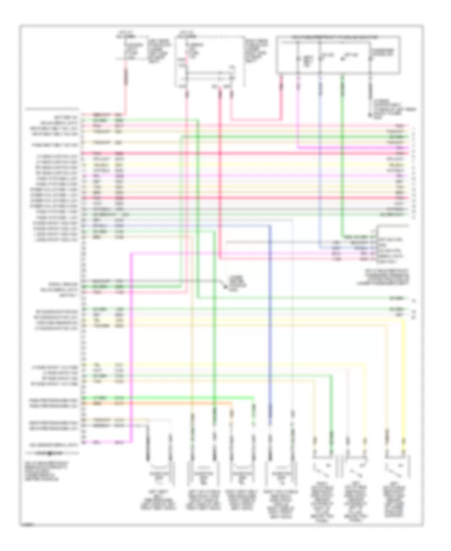 Supplemental Restraints Wiring Diagram 1 of 2 for Cadillac STS 2008