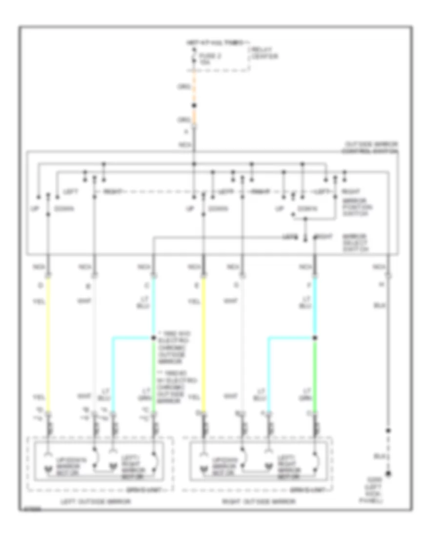 Power Mirror Wiring Diagram for Cadillac Fleetwood Brougham 1993