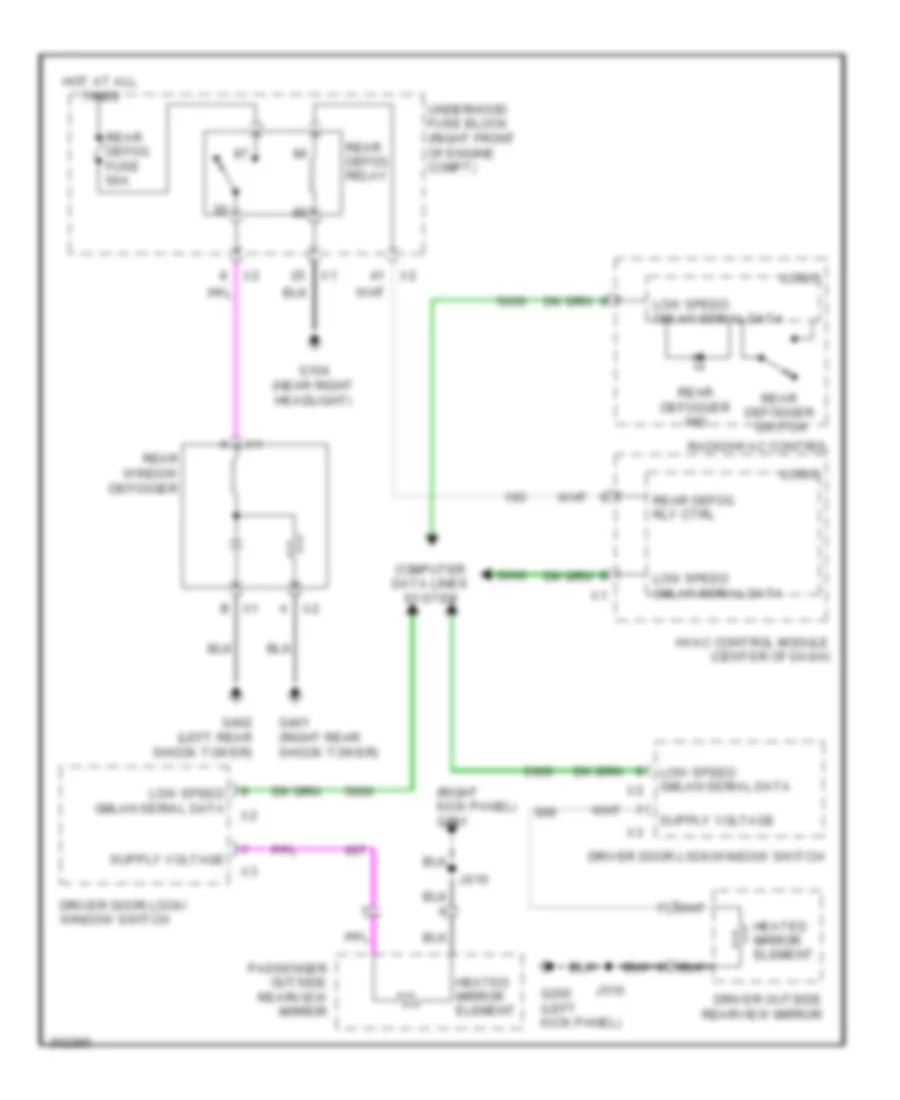 Defoggers Wiring Diagram for Cadillac CTS 2009