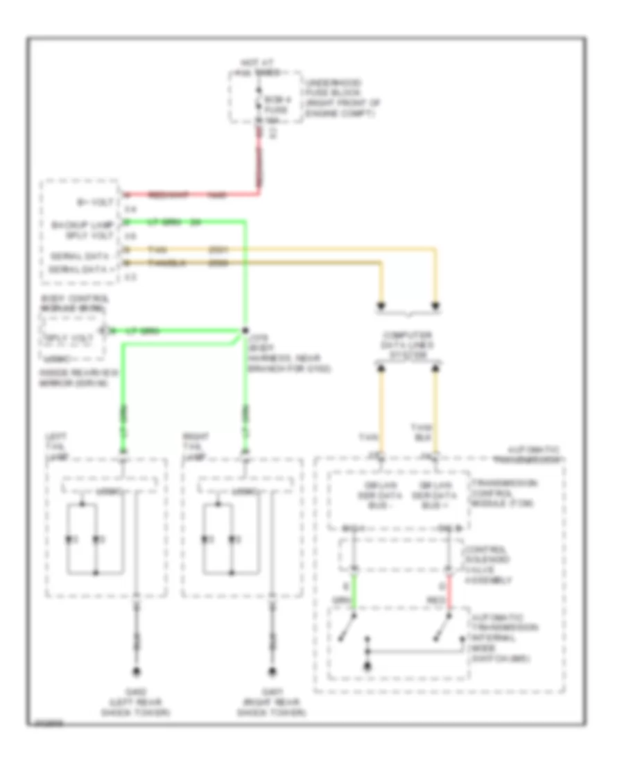 Backup Lamps Wiring Diagram for Cadillac CTS 2009