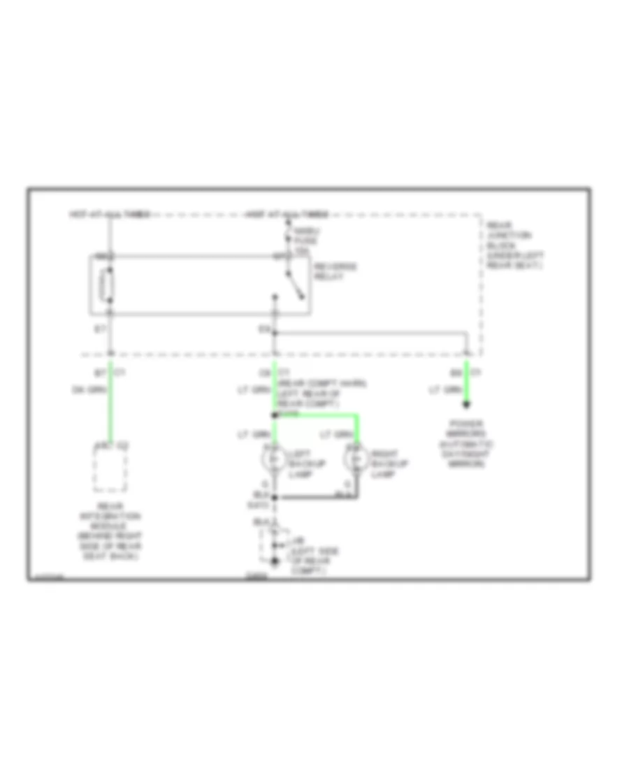 Back up Lamps Wiring Diagram for Cadillac Seville SLS 1999