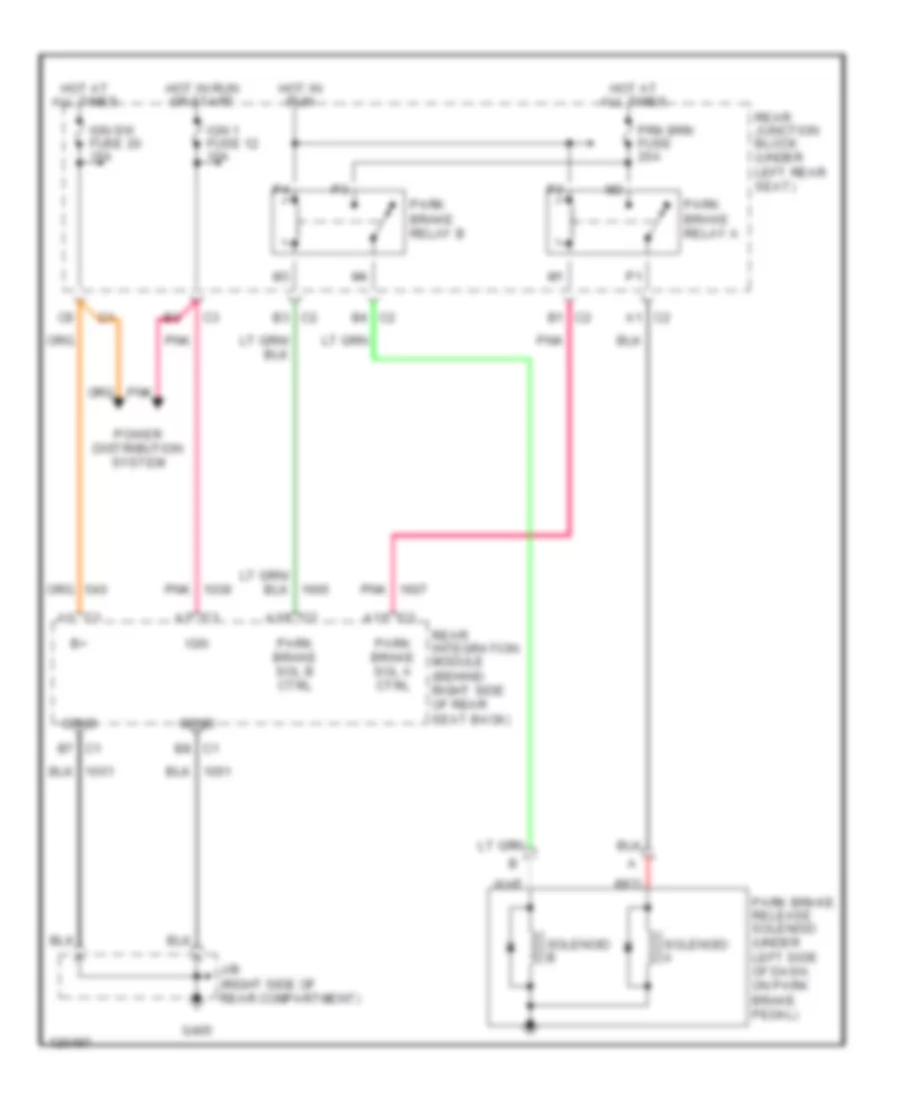 Park Brake Release Wiring Diagram for Cadillac Seville STS 1999