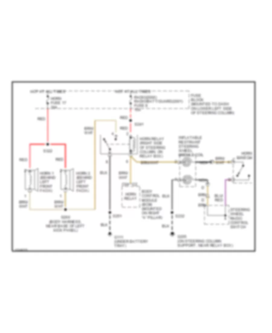 Horn Wiring Diagram for Cadillac Catera 2000