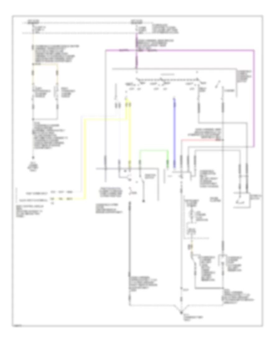 Электросхема стеклоочистителя, дворников и омывателя для Cadillac Catera 2000