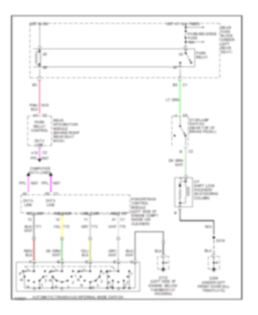 Shift Interlock Wiring Diagram, with Column Shift for Cadillac DeVille 2000