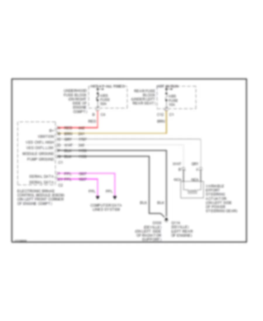 Electronic Power Steering Wiring Diagram for Cadillac DeVille DHS 2000