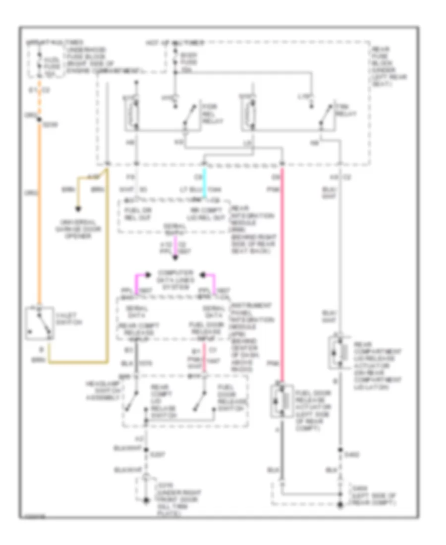 Trunk  Fuel Door Release Wiring Diagram for Cadillac DeVille DHS 2000