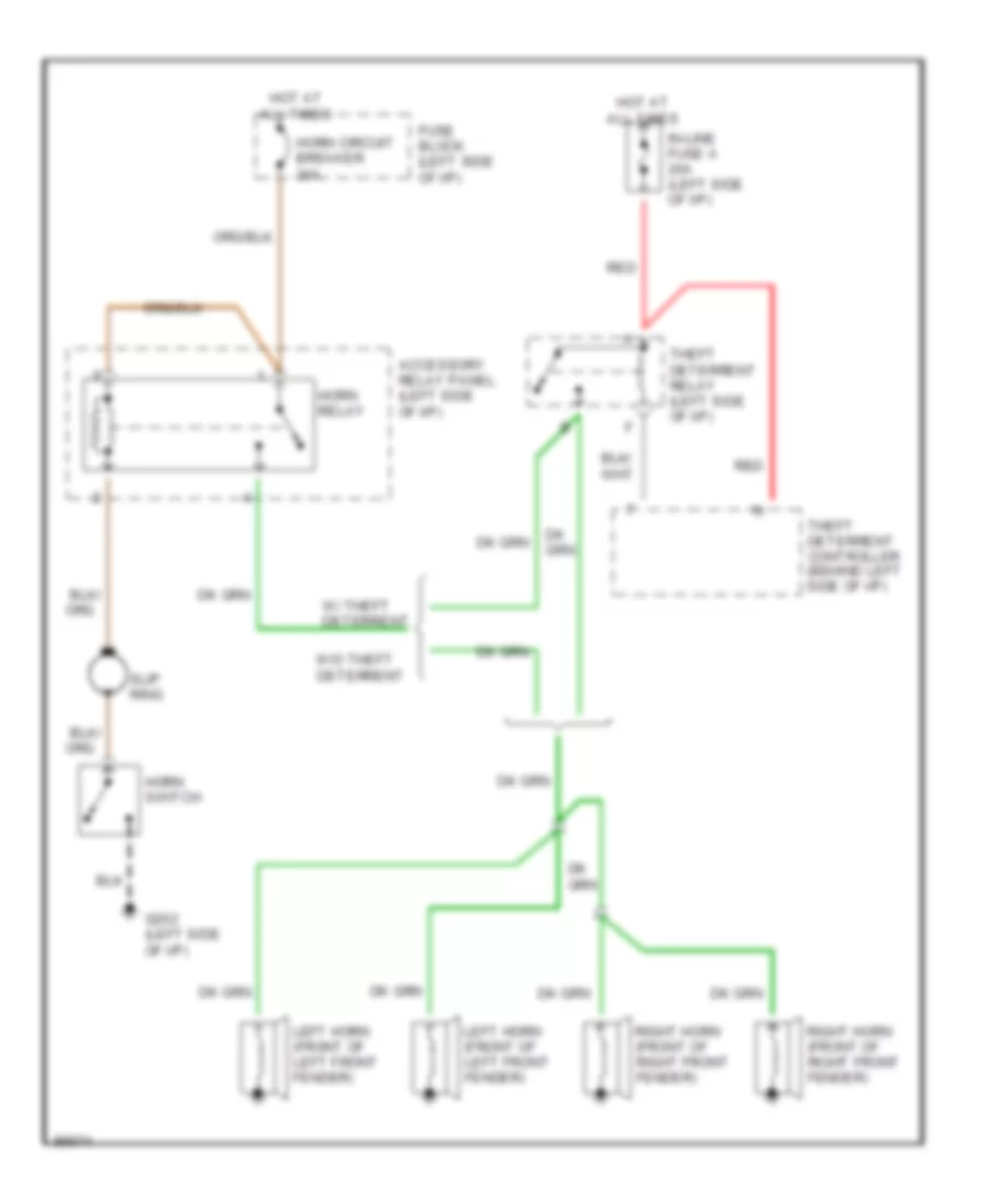 Horn Wiring Diagram for Cadillac Brougham 1990