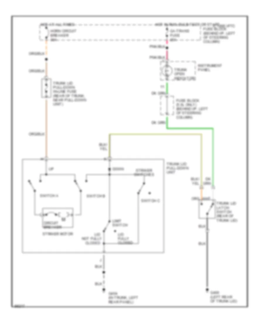 Trunk Pull Down Wiring Diagram for Cadillac Brougham 1990