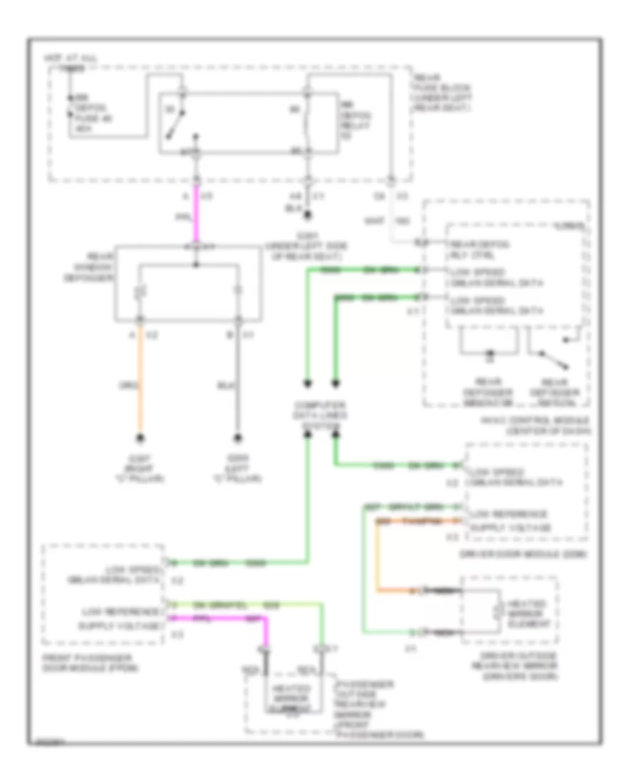 Defoggers Wiring Diagram for Cadillac DTS 2009