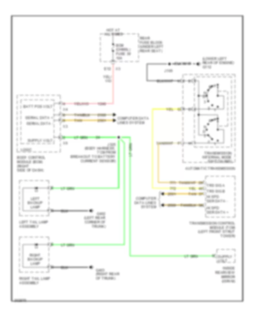 Backup Lamps Wiring Diagram for Cadillac DTS 2009