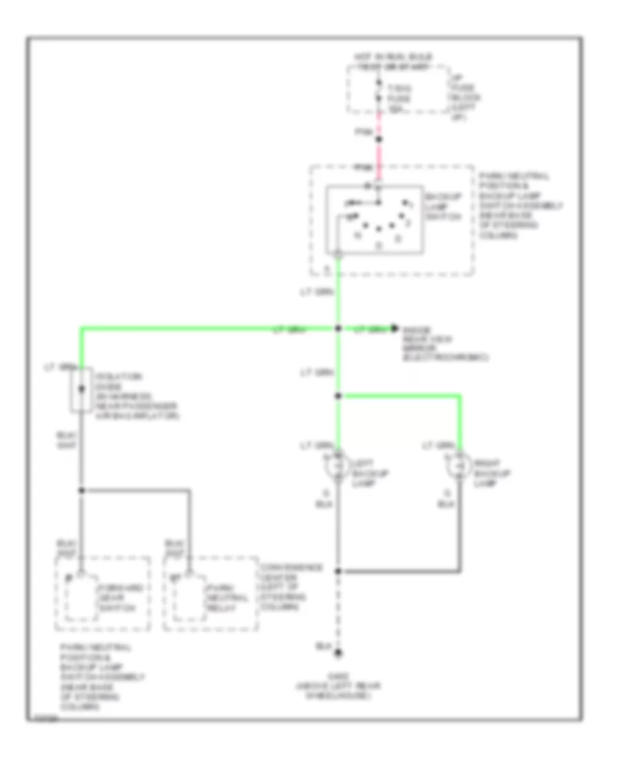 Back up Lamps Wiring Diagram for Cadillac Fleetwood Brougham 1994