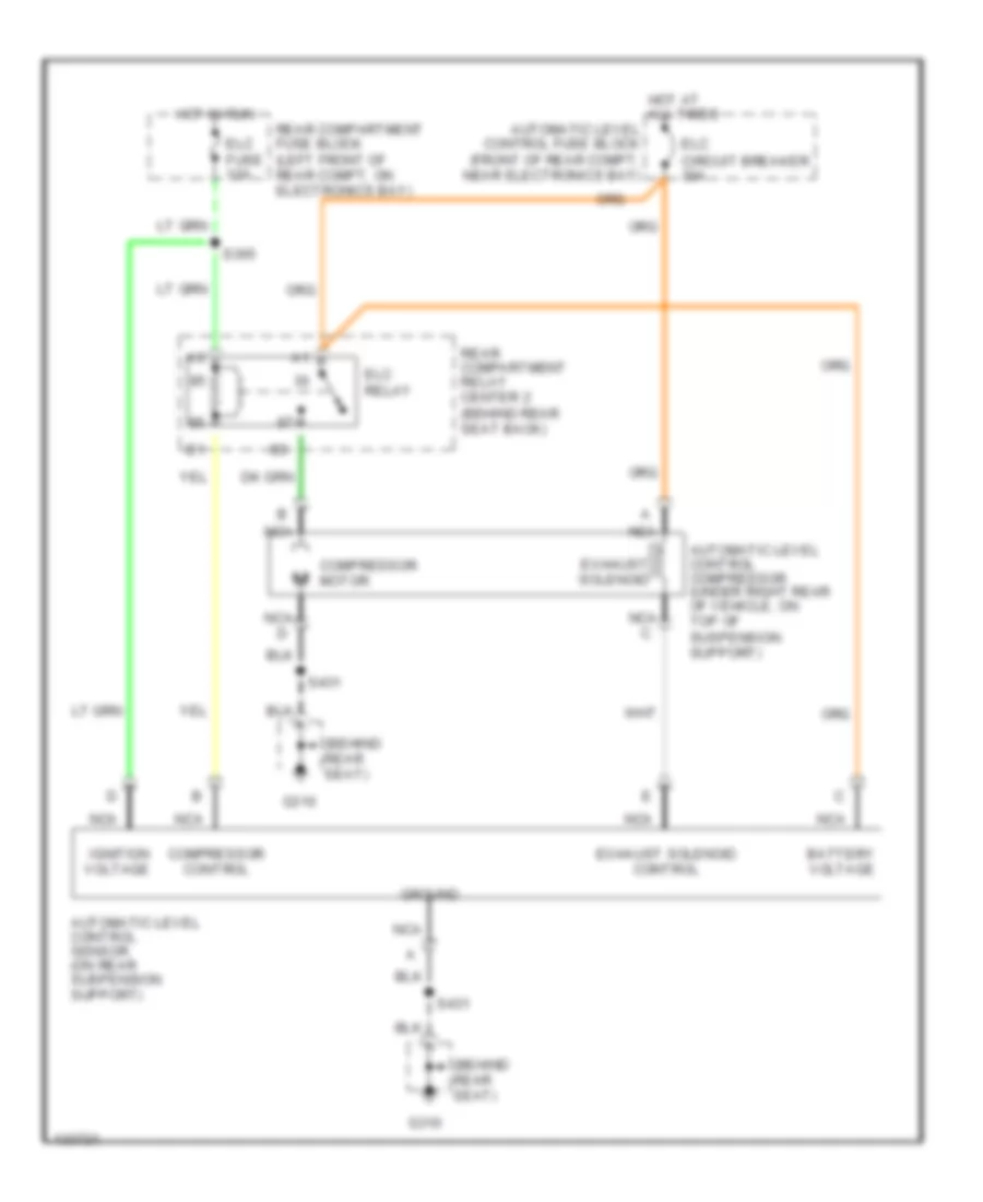 Electronic Level Control Wiring Diagram, without Electronic Air Suspension for Cadillac Eldorado ETC 2000
