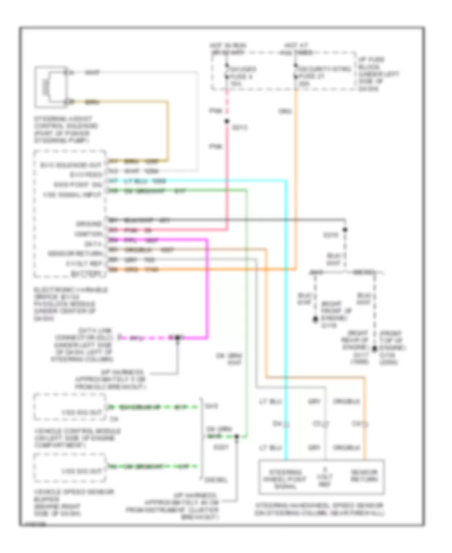 Electronic Power Steering Wiring Diagram for Cadillac Escalade 2000