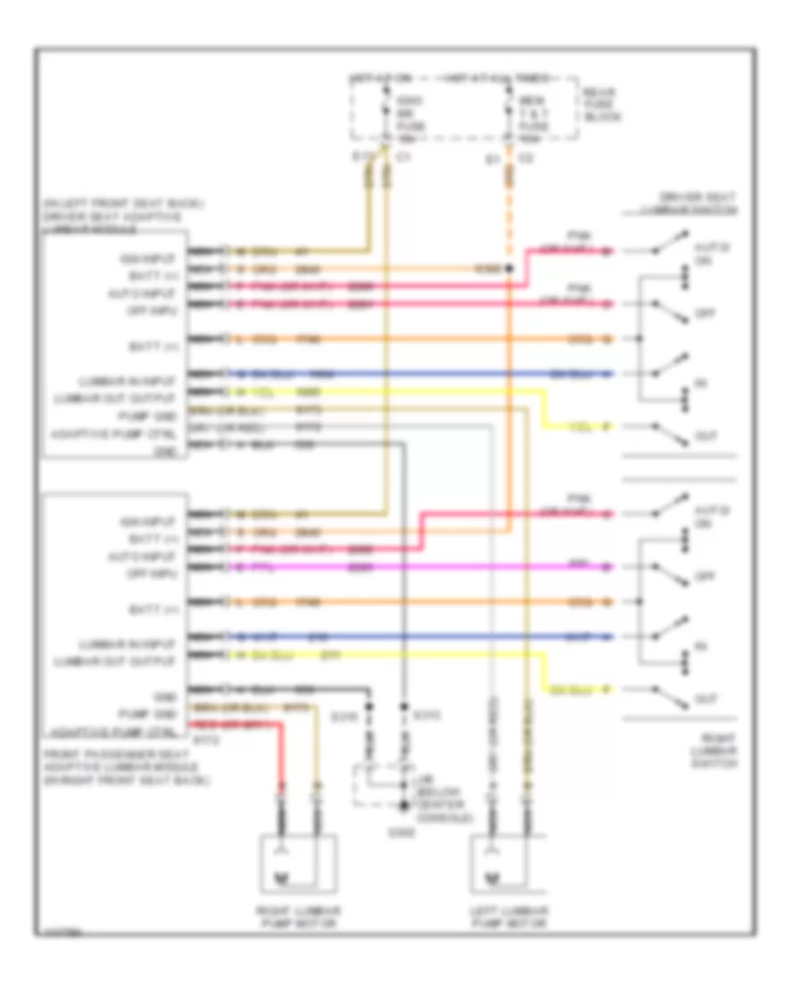 Lumbar Wiring Diagram with Auto Contour for Cadillac Seville SLS 2000