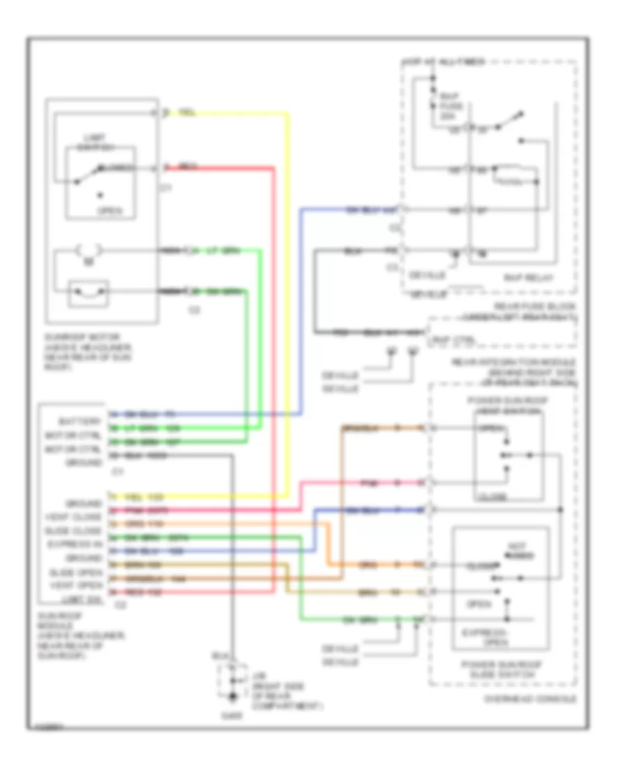 Power Top Sunroof Wiring Diagrams for Cadillac Seville SLS 2000