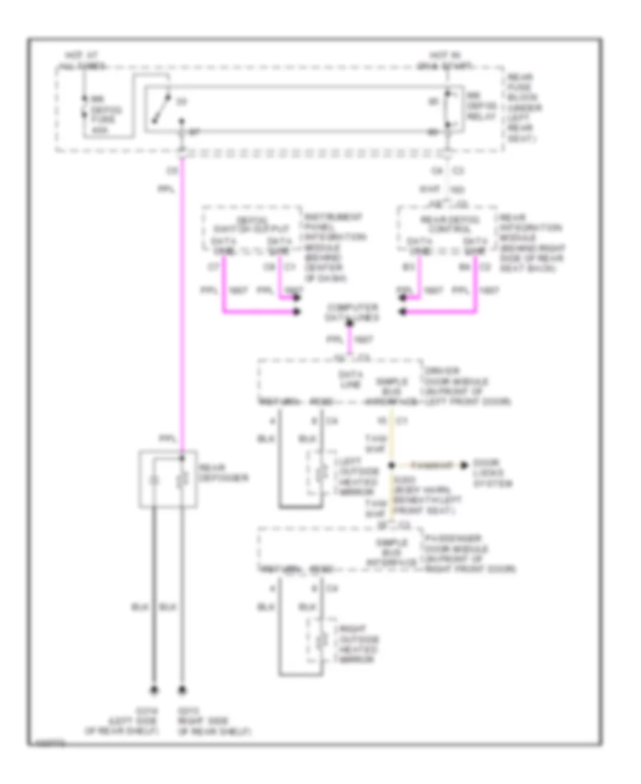 Defogger Wiring Diagram for Cadillac Seville STS 2000