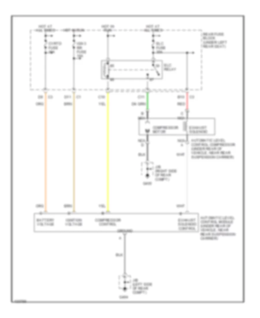 Electronic Level Control Wiring Diagram, without Electronic Air Suspension for Cadillac Seville STS 2000