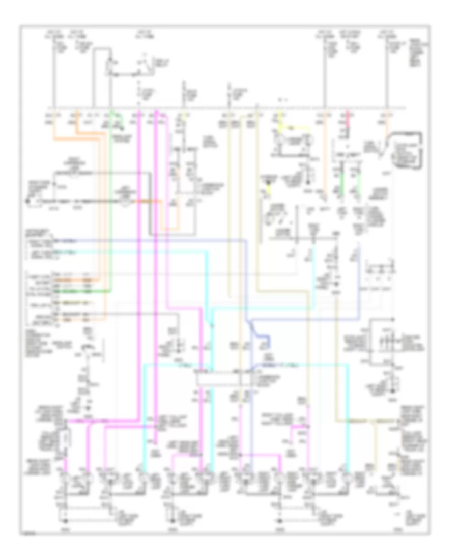 Exterior Lamps Wiring Diagram for Cadillac Seville STS 2000