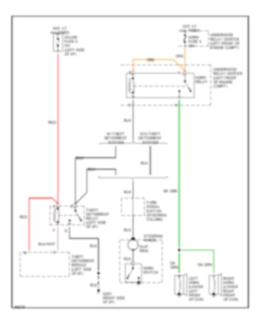Horn Wiring Diagram for Cadillac Seville 1990