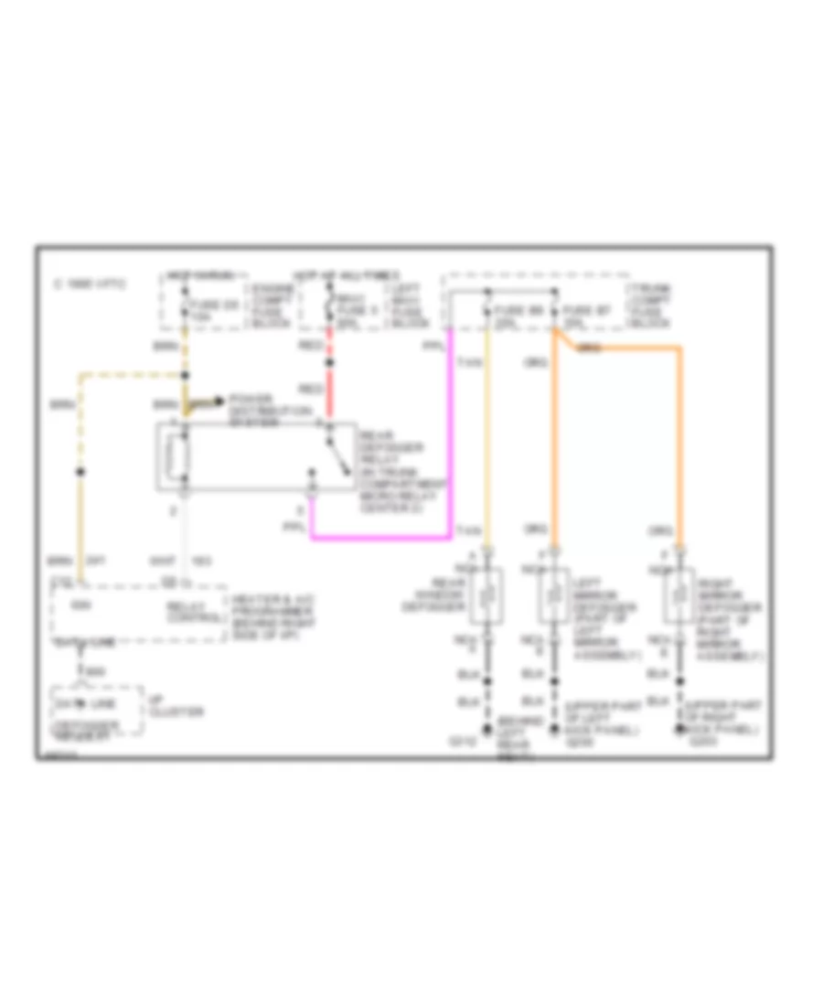 Defogger Wiring Diagram for Cadillac DeVille Concours 1995
