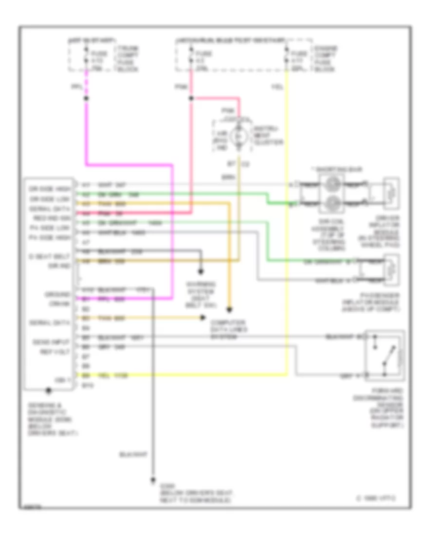 Supplemental Restraint Wiring Diagram for Cadillac DeVille Concours 1995