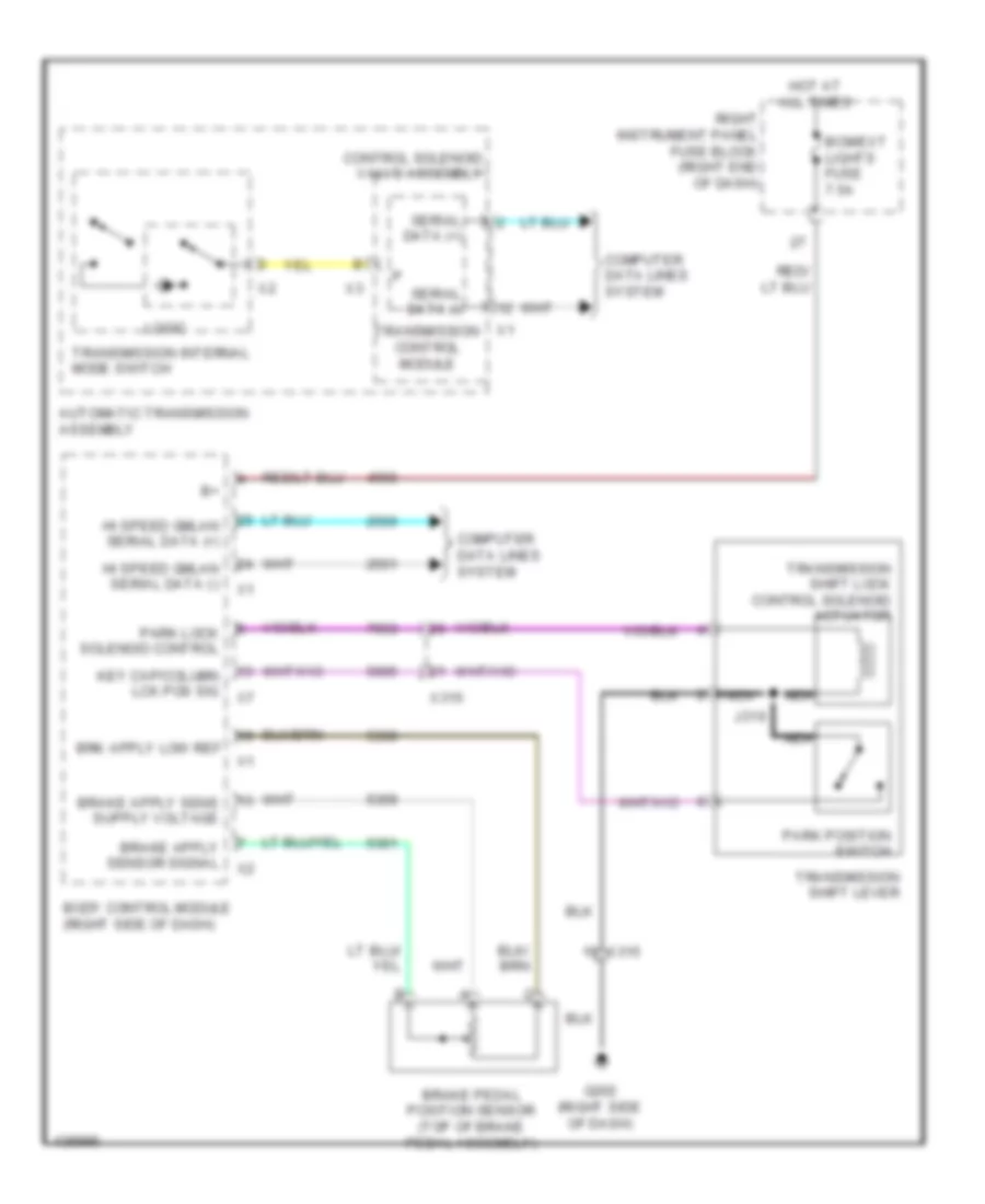 Shift Interlock Wiring Diagram for Cadillac EDiscovery 2014