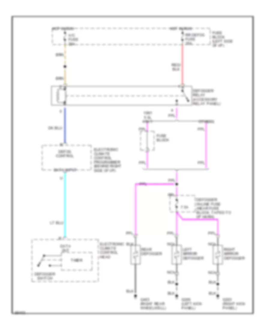 Defogger Wiring Diagram for Cadillac Brougham 1991