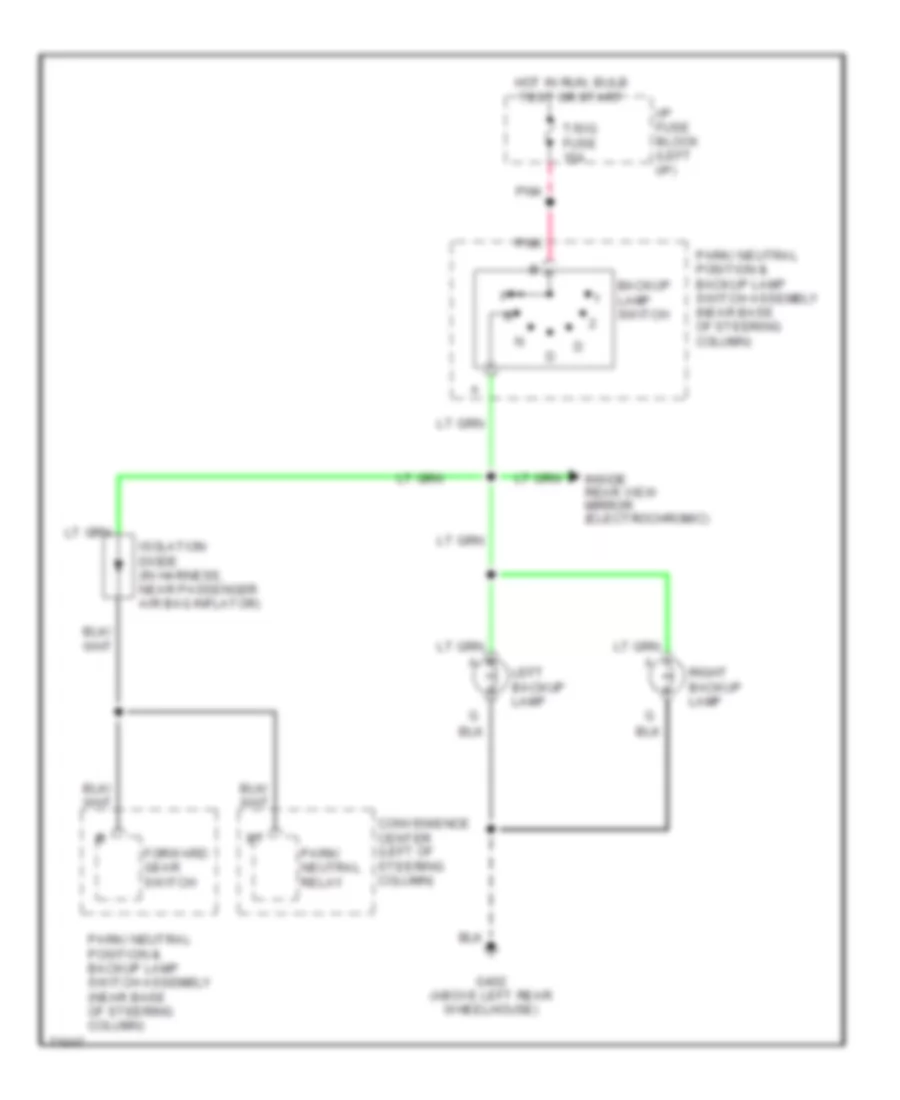 Back up Lamps Wiring Diagram for Cadillac Fleetwood 1995