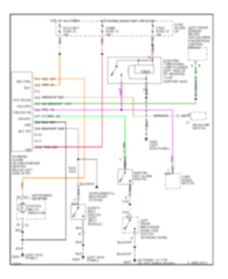 Warning System Wiring Diagrams for Cadillac Fleetwood 1995