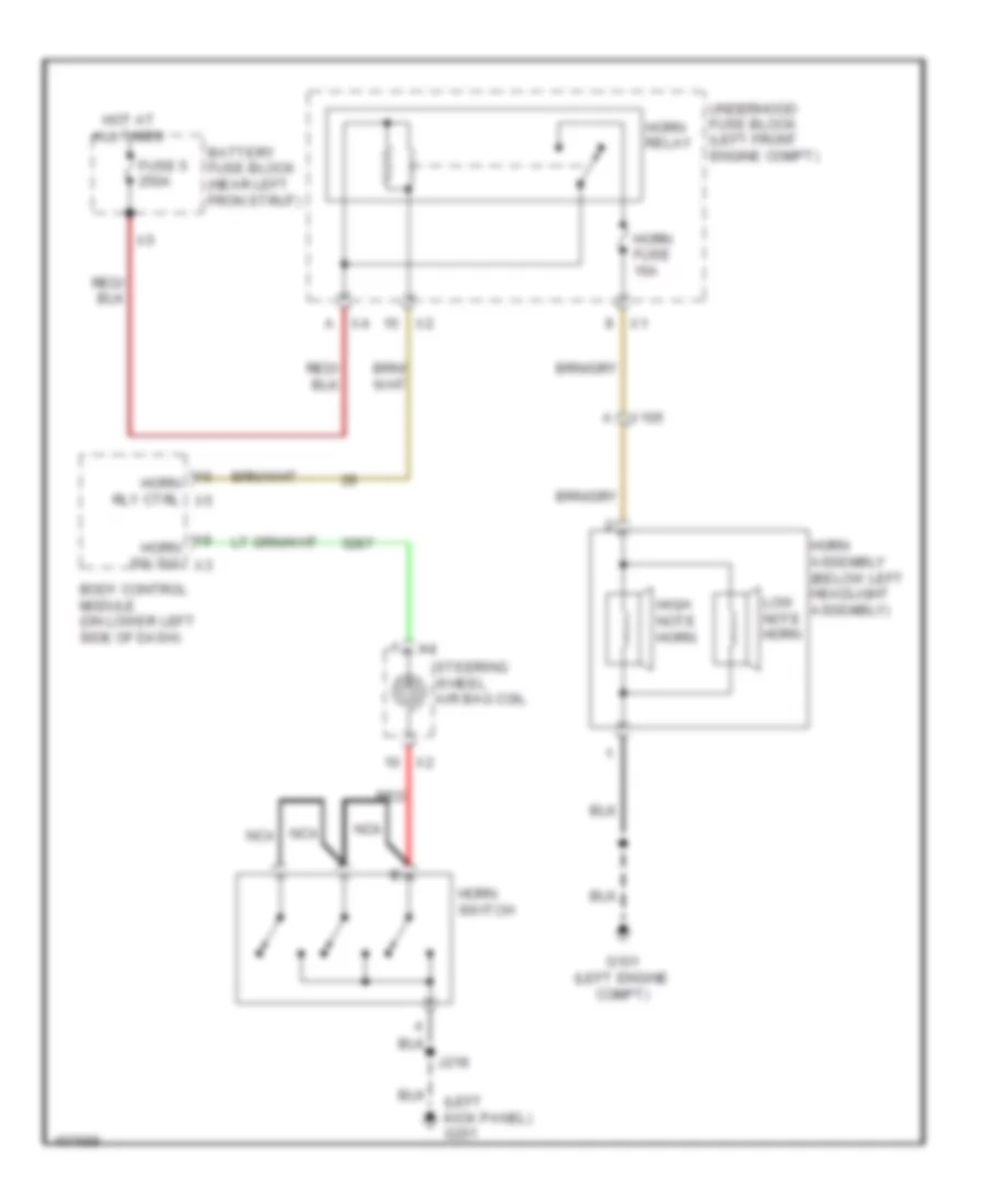 Horn Wiring Diagram for Cadillac SRX 2013