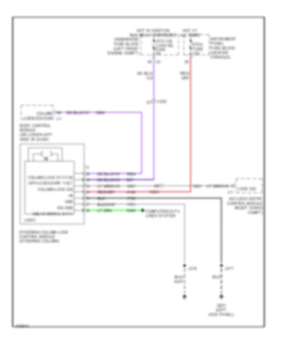 Steering Lock Wiring Diagram for Cadillac SRX 2013