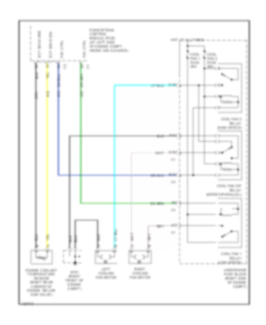 Cooling Fan Wiring Diagram for Cadillac DeVille DHS 2001