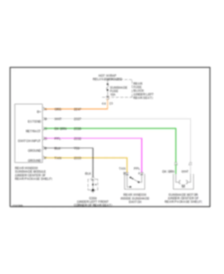 Rear Window Sun Shade Wiring Diagram for Cadillac DeVille DHS 2001