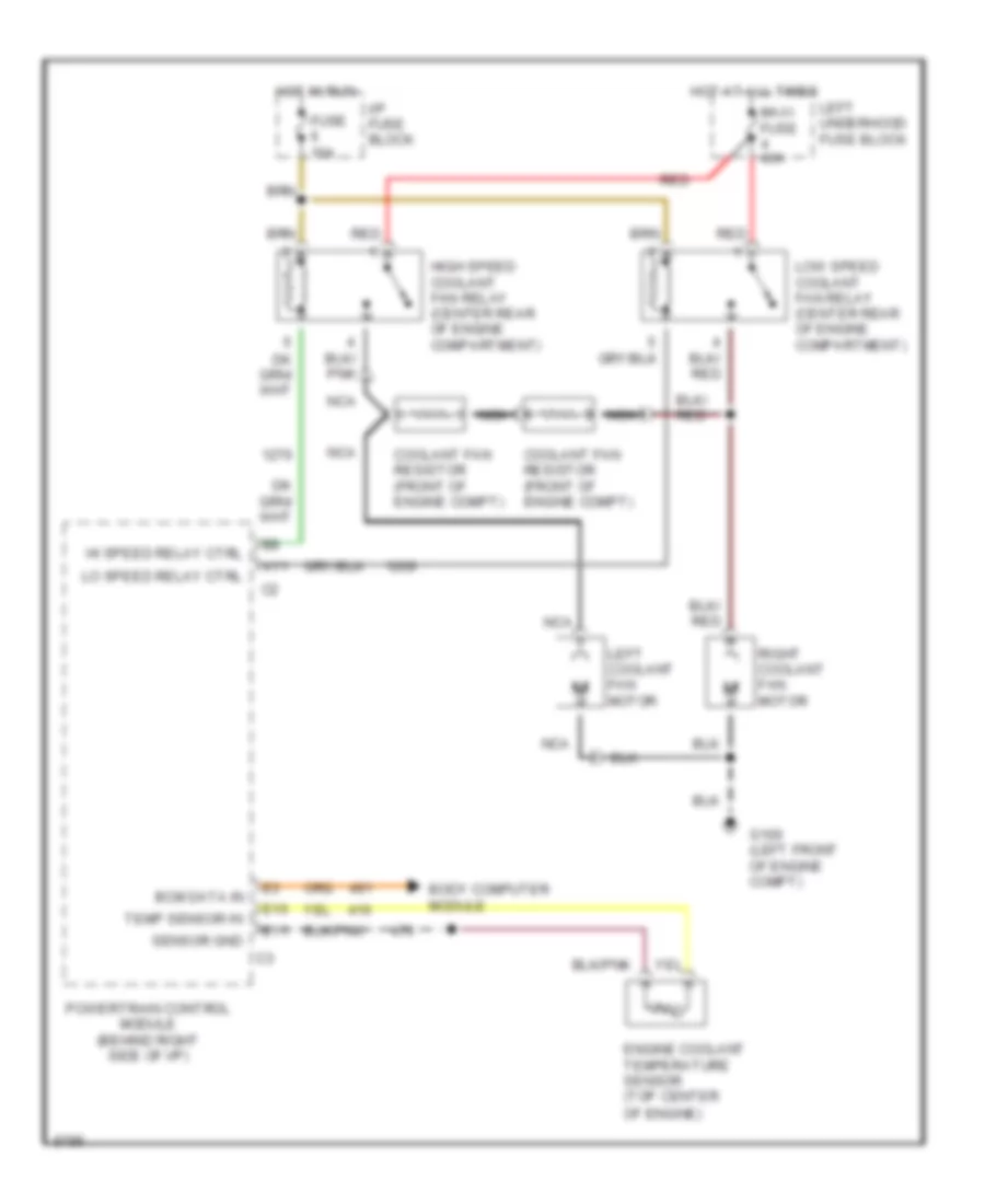 Cooling Fan Wiring Diagram for Cadillac DeVille Touring 1991