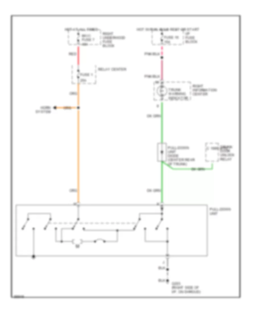 Trunk Pull Down Wiring Diagram for Cadillac DeVille Touring 1991