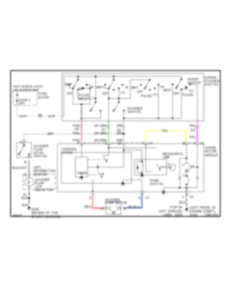 Interval Wiper Washer Wiring Diagram for Cadillac DeVille Touring 1991