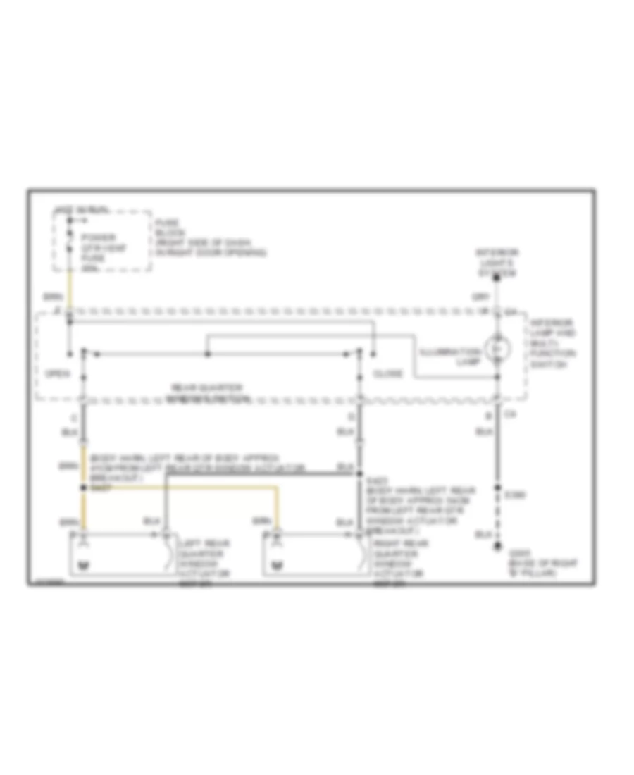 задний Windows Wiring Diagram четверти для Chevrolet Venture LS 1998