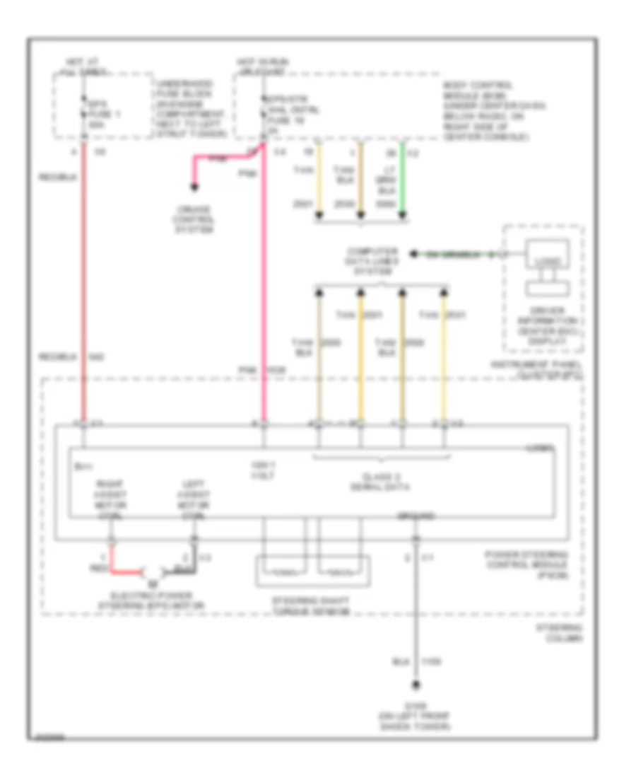 2.2L ВИН Б, Электросхема усилителя руля для Chevrolet HHR LS 2009
