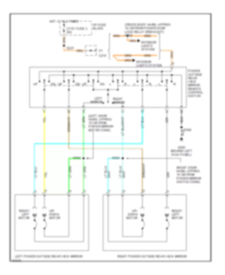 Электросхема привода зеркал для Chevrolet Chevy Express G1997 2500