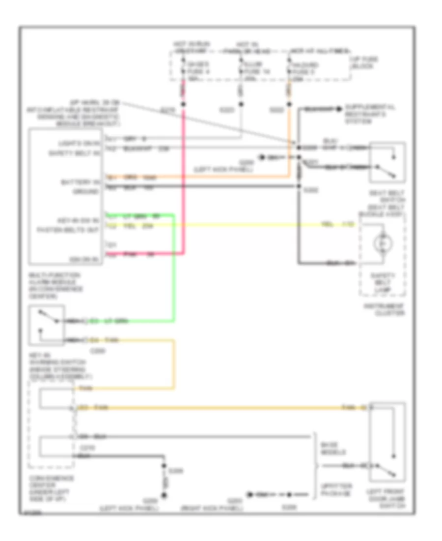 Электросхема предупреждающей системы для Chevrolet Chevy Express G1997 2500