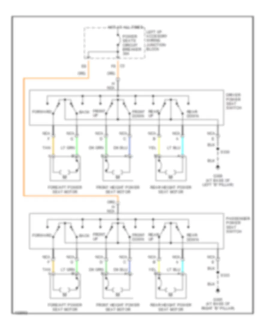Электросхема привода сидений для Chevrolet Impala 2000