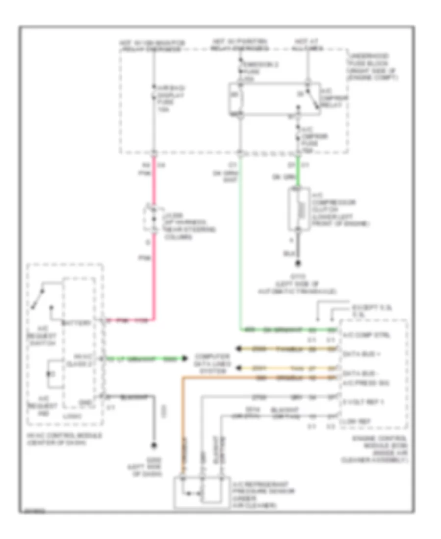 Электросхема компрессора для Chevrolet Impala LTZ 2009