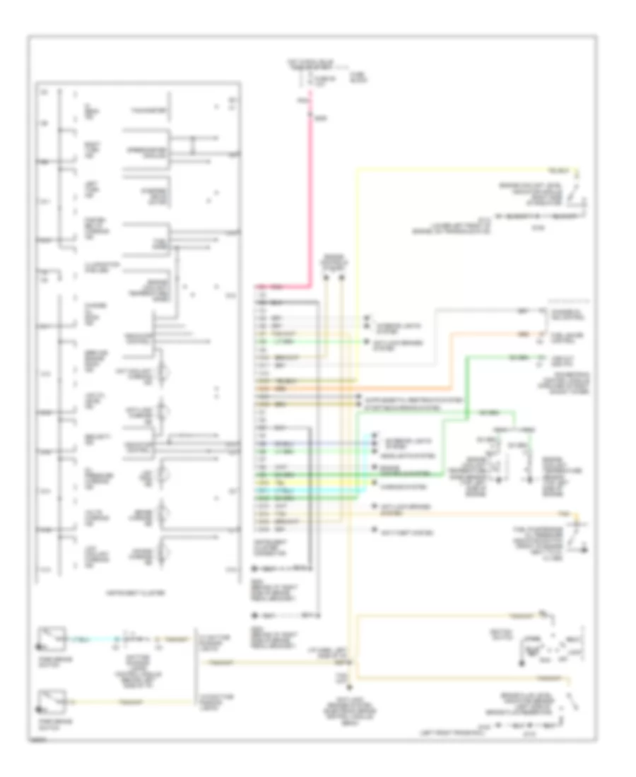 Электросхема панели приборов, без SEO для Chevrolet Lumina 1997