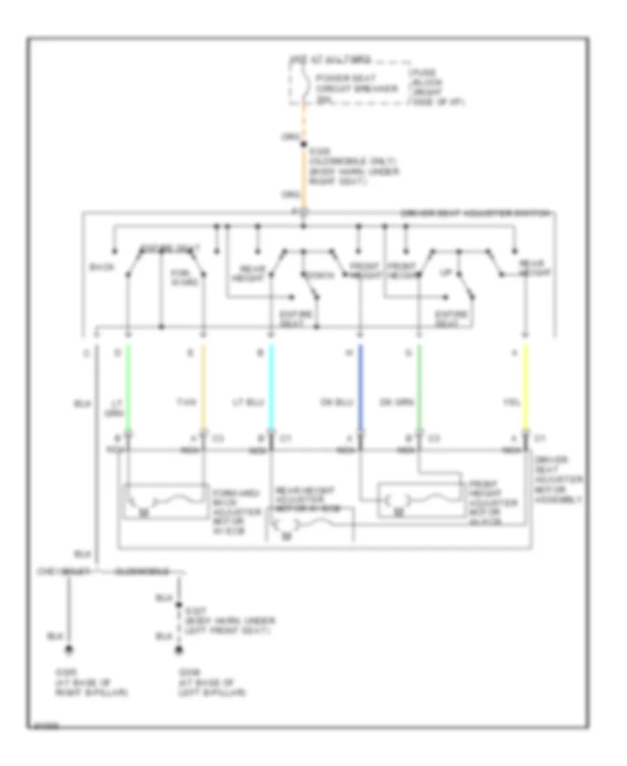 Электросхема привода сидений с 6 путями для Chevrolet Lumina 1997